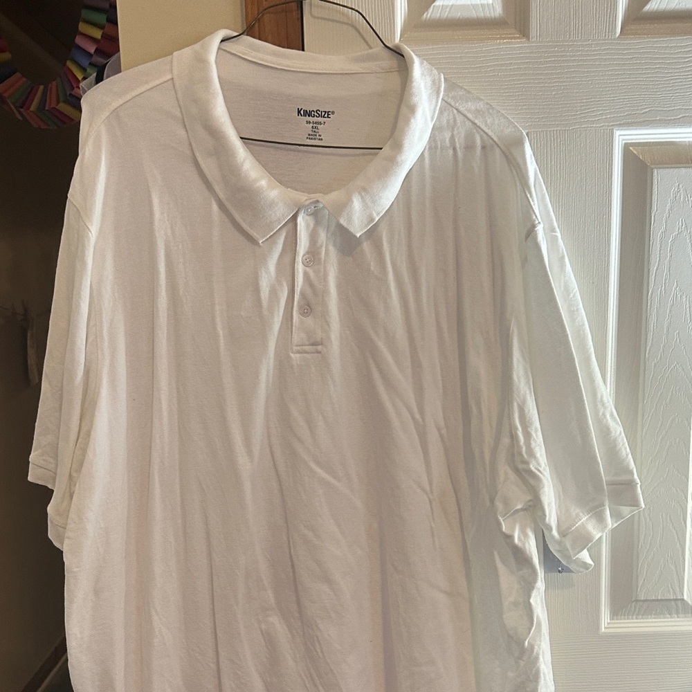 King Size Men's White Polo Shirt